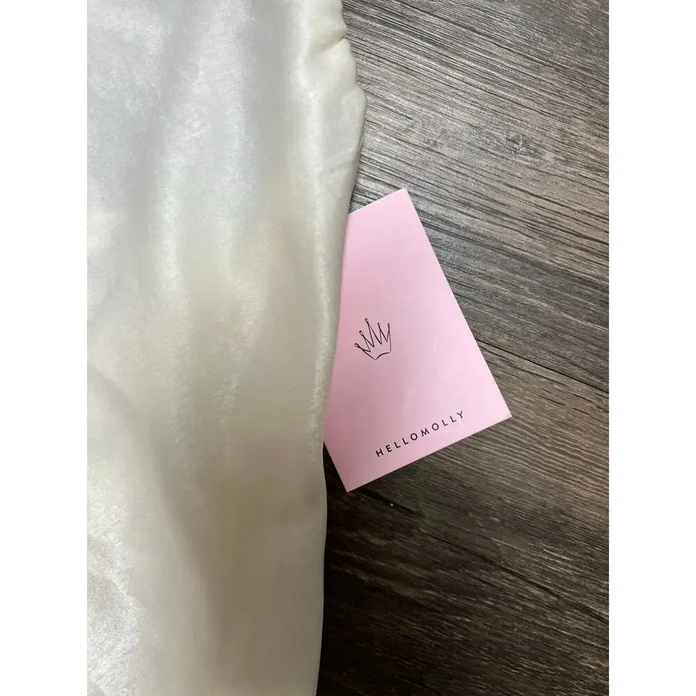 Hello Molly Champagne Satin Maxi Dress Magic In Her Vibe Open Back M Coquette - Picture 7 of 10